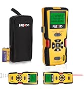PREXISO 5-in-1 Stud Finder with Laser Level Marking &amp; Ultrasound Distance Measure - Area, Volume,...