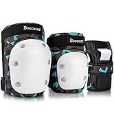 BOSONER Adult/Women/Kid Knee Pads Elbow Pads Wrist Guard 6 in 1 Protective Gear Set for Skating S...