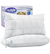 Nuzzle Pillows King Size Set of 2 Cooling Adjustable Pillows for Side Sleepers, Luxury Hotel Coll...
