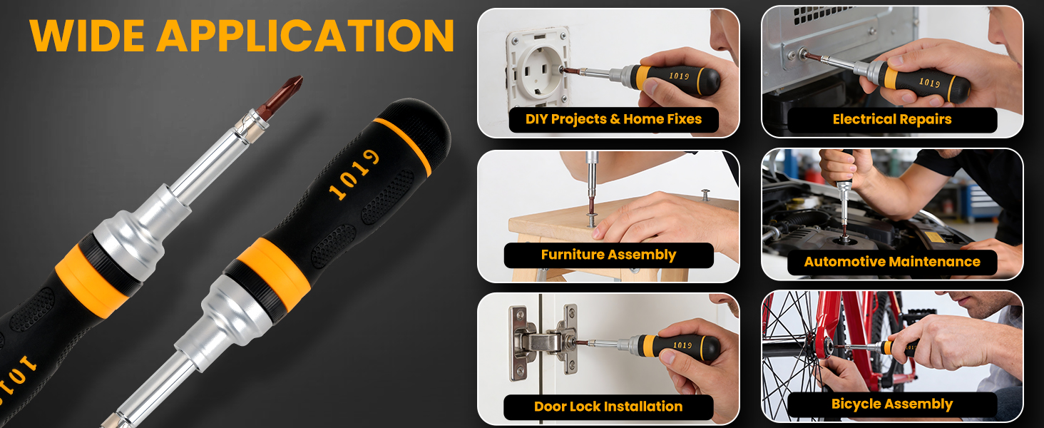 REKCKRUL 19-in-1 Ratcheting Multi-Bit Screwdriver Set