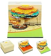 Cowenhey 3D Time Piece Calendar, 2026 Desk Calendar With LED Light, 3d Tree Memo Pad Creative Des...