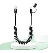 USB to USB-C and Lightning Cable 2 in 1 Support Apple Carplay &amp; Android Auto [MFi Certified] 3A F...