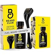 Beard Club Derma Roller &amp; Beard Growth Oil - Microneedling Roller with 540 Titanium Coated Micron...