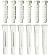 12PCS Concrete Wall Anchors for TV Mount, 10x50mm &amp; 10x60mm Plastic Anchor Bolts for Cement/Brick...