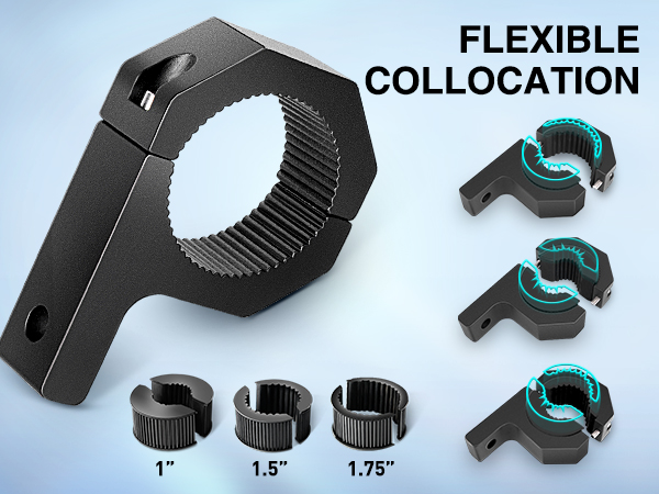 126W LED Light Bar with Horizontal Bar Tube Clamp Mounts with Wiring Harness Kit