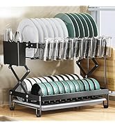 NCONCO Dish Drying Rack, 2 Tier Staineless Steel Kttchen Organizers and Storages with Drainboard ...