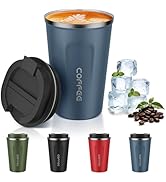 MOMSIV 12oz Travel Mug, Insulated Coffee Cup with Leakproof Lid, Vacuum Stainless Steel Double Wa...