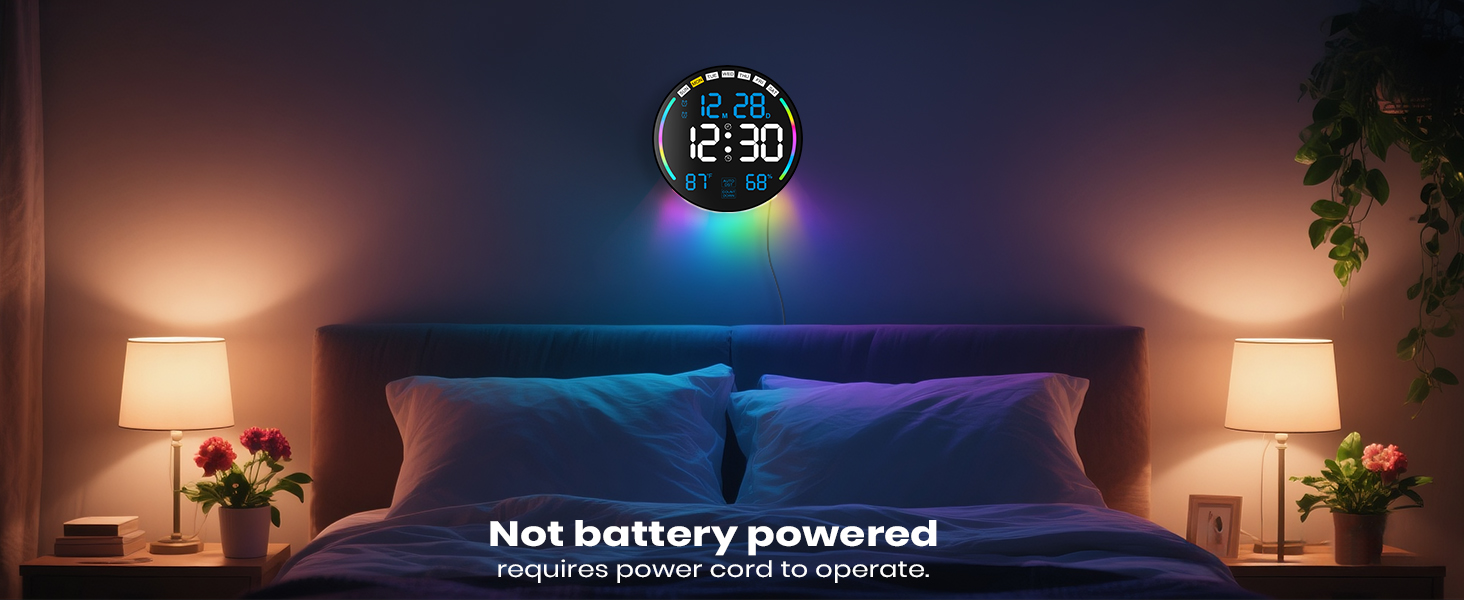 battery operated digital wall clock