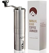 JavaPresse Manual Coffee Grinder with Adjustable Settings Stainless Steel Conical Burr Hand Coffe...
