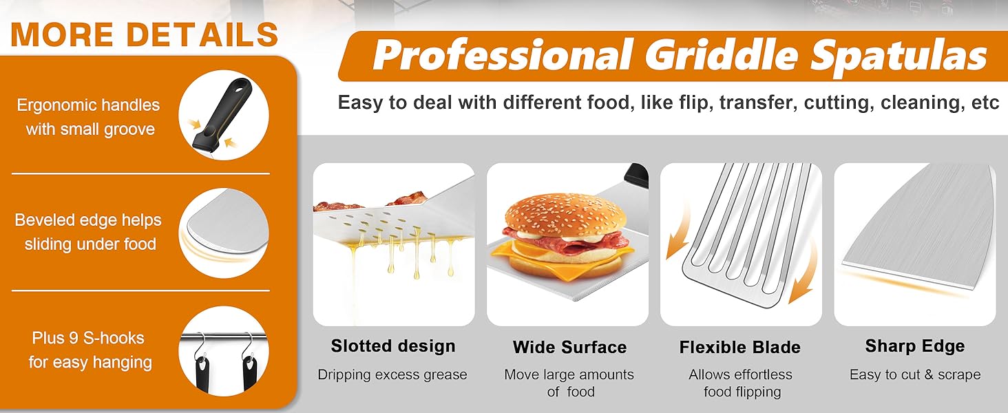 griddle accessories kit for blackstone flattop spatula smash burger press 35Pcs basting cover
