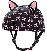 Kids Bike Helmet for Girls 3-5/5-8/8-14, Adjustable Helmet with DIY Cat Ears, Cute Toddler Youth ...
