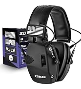 ZOHAN Electronic Shooting Earmuffs, Hearing Protection Shooters, NRR 23dB Noise Reduction Gun Ran...