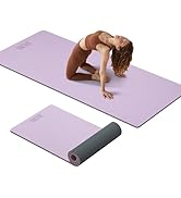 ONLYHE Extra Thick 12mm TPE Exercise Yoga Mat with Strap, 72"L x 24.8"W Non-slip Workout Mat for ...