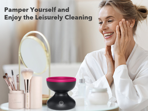 pamper yourself and enjoy the leisurely cleaning with alyfini electric makeup brush cleaner machine
