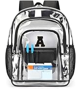 ZORFIN Clear Backpack for School: PVC Transparent Backpack - Heavy Duty Clear Bookbag with Padded...