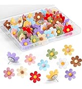 GOOLADA 30 Pieces Flowers Push Pins,10 Colors Cute Thumb Tacks, Decorative Push Pins for Bulletin...