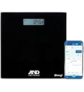 A&amp;D Medical PREMIUM Wireless Bluetooth Enabled Bathroom Weight Scale, 4 Precision Sensors, Large ...