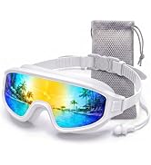 Rantizon 2026 New Swim Goggles, Wide View Swimming Goggle for Adult, Anti Fog &amp; UV Leak Proof Gog...