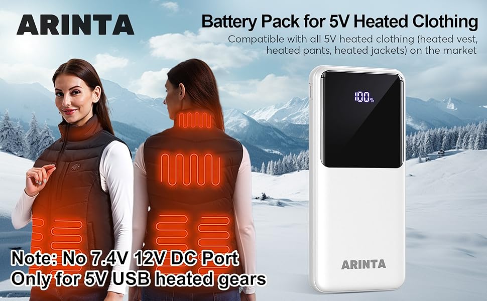 battery pack for heated jackets heated vests heated clothes