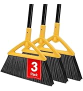 SZJYHQY Heavy Duty Angle Broom 3 Pack - Yellow Broom for Outdoor &amp; Indoor, Garage, Driveway, Side...