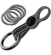 Idakekiy Key Chain with 4 Key Rings and Quick Release Carabiner Clip Leather Car Keychain for Men...