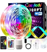 Cozylady 100FT WiFi LED Strip Light, LED Light Strip Compatible with Alexa, Google Home, LED Ligh...
