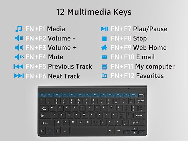 12 Multimedia Keys