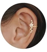NECOCY Star 14K Gold Plated Ear Cuff Earrings for Women Non Piercing, Dainty Silver Plated Clip o...