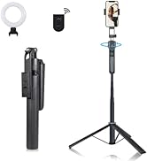 Extendable Auto Face Tracking Tripod Phone Stand with Ring Light and Remote