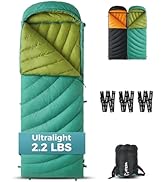 ATEPA 3-in-1 Hybrid Down Sleeping Bag for Adults, Lightweight 3 Season Wearable Backpacking Sleep...