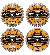 Ryltanks 5-1/2 Inch Circular Saw Blades with 10mm Arbor, 24T for Framing&amp;36T for Ripping and Cros...