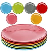 Peohud 6 Pack Melamine Plates, 11 Inches 100% Melamine Dinner Plates, Flat Bottom Dinnerware Dish...