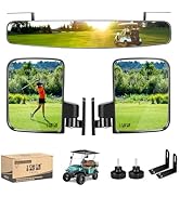 Universal Golf Cart Rear View Mirror Wide Rear View Convex and Folding Side View Mirrors Kit for ...