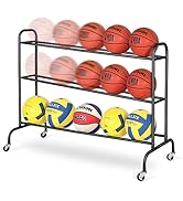 FHXZH Basketball Rack Training Stand - Tilt Ball Training Equipment Holder Shooting Rolling Stora...