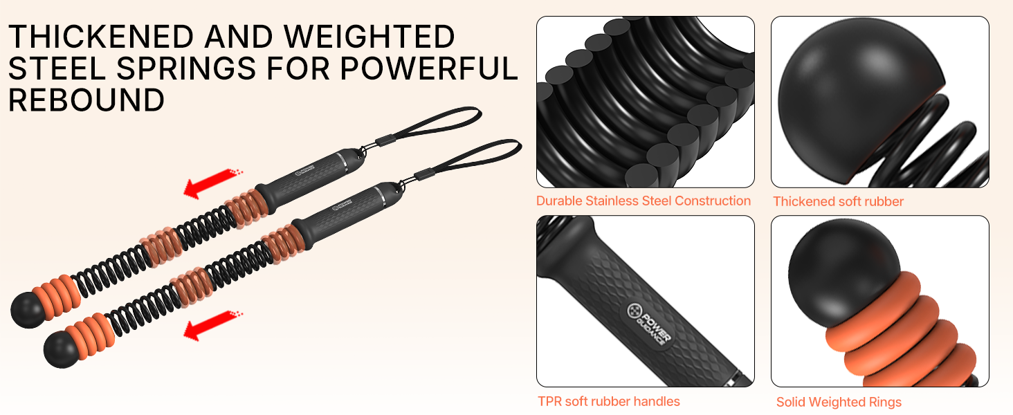 adjustable resistance ropeless battle ropes