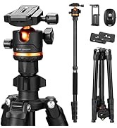 K&amp;F Concept 75.6 inch/192cm Camera Tripod, Heavy Duty DSLR Tripods with 360 Degree Ball Head Load...