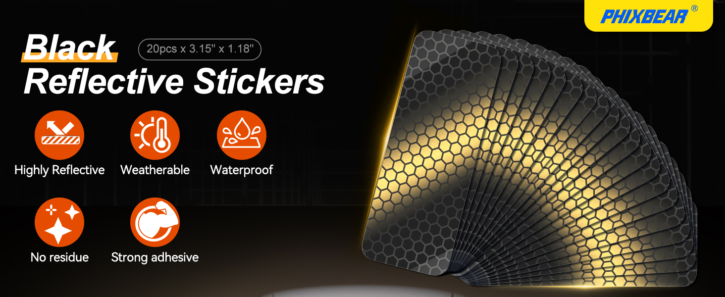 Black Reflective Stickers Made of 3M DG3