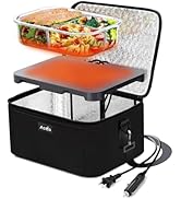 Aotto Mini Portable Oven Food Warmer - 12V 24V 110V 3-in-1 Heated Lunch Box Warmer for Work Rehea...