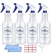 Matthew Cleaning 24 oz Empty Spray Bottles for Cleaning Solutions, All-Purpose HDPE Plastic Spray...
