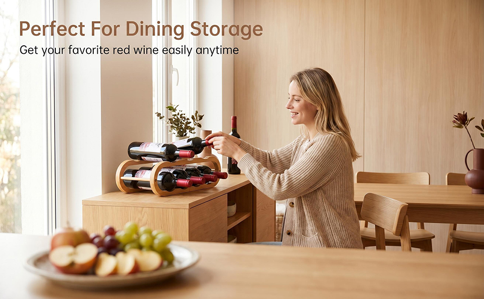 Wine Rack, Wood Countertop Wine Rack