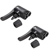 SelHeng 2Pcs Black Pump Adapter Valve, 3 in 1 Replacement Dual Head Air Pump Adapter Valve Bicycl...