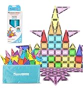 PicassoTiles 65pc Nano Magnetic Tile Travel Size Mini Portable Toy Construction Building Blocks P...