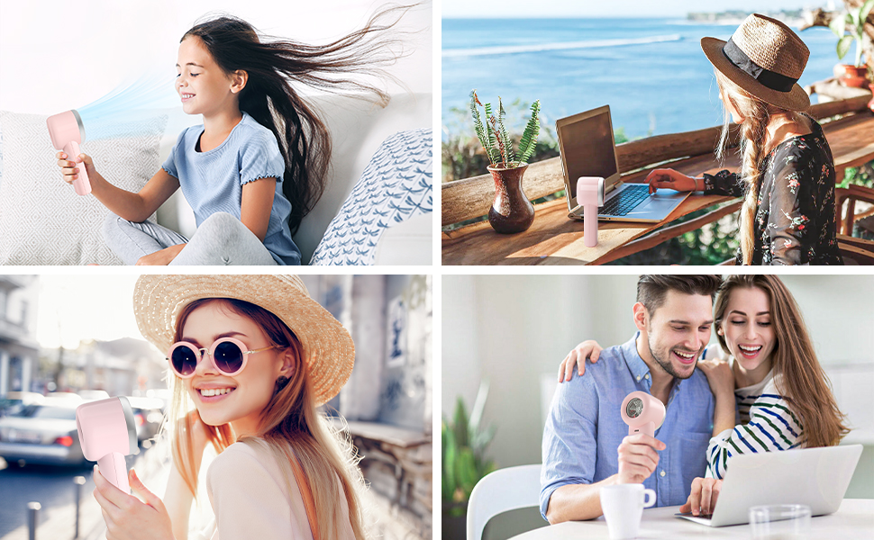 portable fan handheld personal travel small mini face fans hand held battery operated women