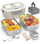 Geveniss Electric Lunch Box for Men, Women, Adults - 80W Fast Heating Lunch Box (12V/24V/110V) - ...