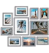 Vittanly 10 Pack Picture Frames Collage Wall Decor, Gallery Frame Set for Wall Mounting or Tablet...