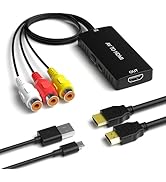Arector AV to HDMI Converter, 1080P/720P RCA Composite CVBS AV Switch to HDMI Converter Adapter S...