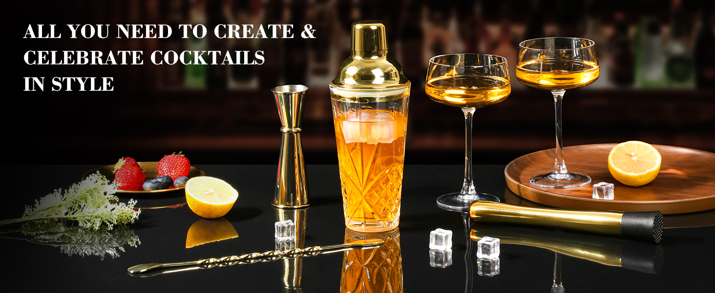 glass cocktail shaker