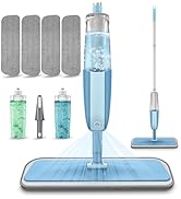 Wet Dust Mops for Hardwood Floor Cleaning - MEXERRIS Microfiber Spray Floor Mops with Spray 4X Re...