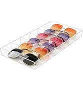 chunhai Acrylic Sunglasses Organizer, 6 Slot Clear Eyeglasses Storage Case, Stackable Eyewear Dis...