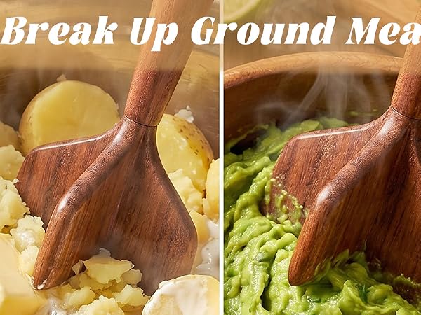 Wooden Ground Beef Masher